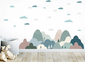 Nordic kopčeky textilní prelepiteľné nálepky na stenu hárok 100 x 30 cm