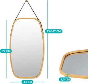 Zrkadlo s bambusovým rámom