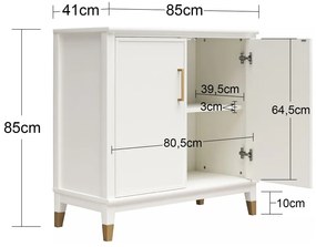 Ružová skrinka 86x85x41 cm Westerleigh – CosmoLiving by Cosmopolitan