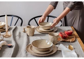 Béžová kameninová jedálenská súprava 16 ks Glosia - Bonami Selection