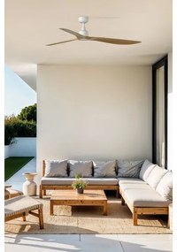 FARO 34361 - Stropný ventilátor OUTWOOD L hnedá/biela pr. 150 cm IP44 + DO