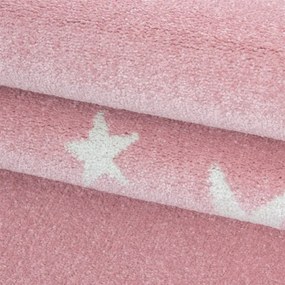 Detský koberec Bambi hviezdička ružový, kruh
