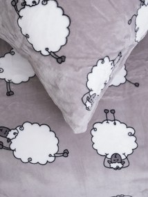 Obliečka na vankúš mikroplyš Exclusive 50 × 70 cm - Ovečky morning yoga šedé
