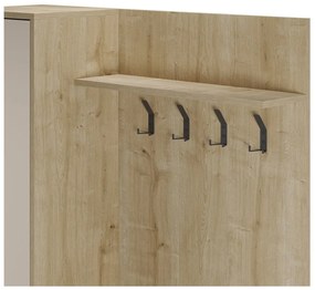 Predsieňová zostava v dekore duba v krémovo-prírodnej farbe 108x195x35 cm Heidy – Marckeric