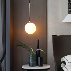 Toolight Toolight, stropná lampa sklenená guľa z bieleho zlata 1xE27, G106-1W, zlatá-biela, OSW-09731