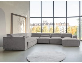 Svetlosivá rohová pohovka (ľavý roh/do tvaru "U") Flex Felix – Miuform