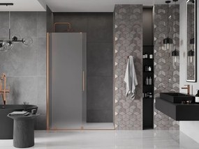 Mexen Velar, posuvné sprchové dvere do otvoru 150 cm, 8mm sklo námraza, medená matná, 871-150-000-31-65