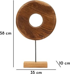 Drevená dekorácia Dorat 58 cm hnedá