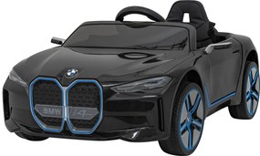 Ramiz BMW i4 batériové auto pre deti čierne + pomalý štart + EVA + ekokoža + LED audio + diaľkové ovládanie