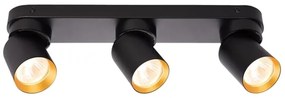 Bodové svietidlo ANDY 3xGU10/8W/230V čierna/zlatá