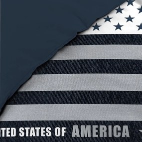 Tmavomodré bavlnené obliečky na jednolôžko 140x200 cm States – douceur d'intérieur