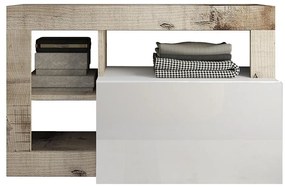 Lavica LENOR biela/hnedá