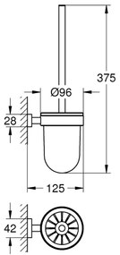 GROHE 40513DC1 - Súprava na čistenie WC ESSENTIALS CUBE nerez