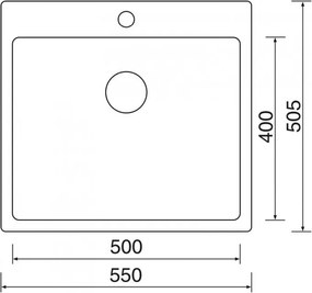 Nerezový drez Sinks Blocker 550 V, kartáčovaný