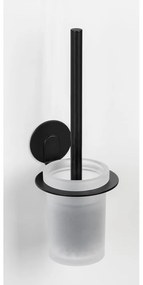 Matne čierna samodržiaca sklenená WC kefa Bivio – Wenko