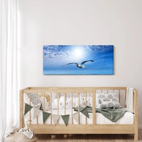 Obraz - Čajka nad morom (120x50 cm)