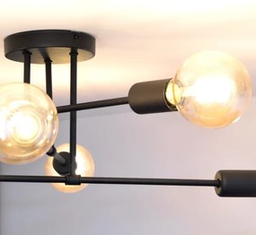 LED Prisadený luster CAMBRIDGE 6xE27/8W/230V čierna