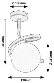 Rabalux 71301 - Prisadený luster SARABI 1xE27/20W/230V