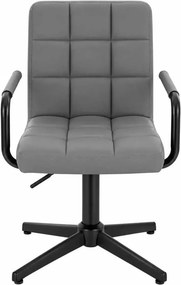 LuxuryForm DESIGN Otočná stolička VERONA BLACK na čiernom kríži - sivá