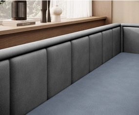 Modrá/sivá ženilková rozkladacia/s úložným priestorom pohovka 214 cm Fulgeo – ELTAP