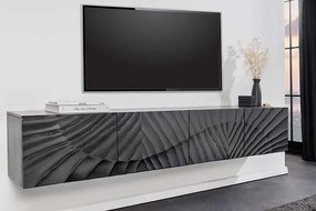 Luxusná závesná skrinka pod TV z masívu Scorpion Mango čierna 200cm