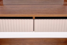 Toaletní stolek HOLLYWOOD s LED osvětlením 94 cm kašmírový/ořech