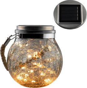 Solárna LED lampa Solik 12x14,5 cm číra/teplá biela