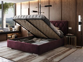 AMADEUS 200X200 MANŽELSKÁ POSTEĽ S ROŠTOM ZELENÁ ZAMATOVÁ LÁTKA