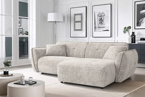 Béžová ženilková rohová pohovka (pravý roh/s leňoškou) Nelia – Ropez