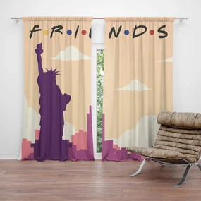 Sablio Záves Seriál Priatelia FRIENDS Socha Slobody: 2ks 140x250cm