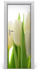 Fototapeta na dvere biele tulipány 95x205 cm