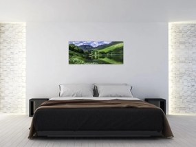 Obraz - Krajina s jazerom (120x50 cm)