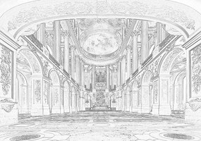Fototapeta - Veľká sála sála vo Versailles (254x184 cm)