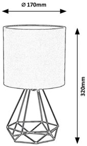 Rabalux - Stolná lampa 1xE14/40W/230V čierna