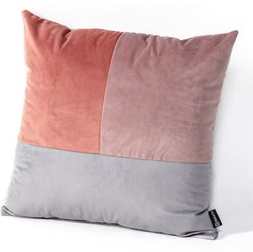 Patchwork štvorcový vankúš ružová sivá lila