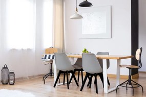 Jedálenská stolička NANTES čierna / sivá