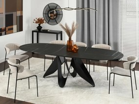 Luxusný rozkladací jedálenský stôl VALENCE čierny mramor