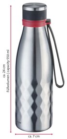 Svetlosivá cestovná antikoro-silikónová fľaša 550 ml Viva – Westmark