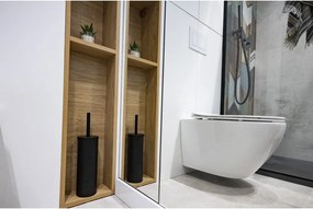 Laveo Miri, toaletná WC kefa na postavenie, čierna matná, LAV-ALM_750S