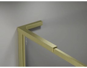 Mexen, Mexen Kioto-F L sprchová stena s rámom 55 x 202 cm, priehľadná 8 mm, brúsené zlato - 800-055-174-55-00