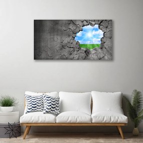 Obraz Canvas Dziura popękana ściana 125x50 cm