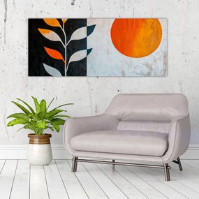 Obraz - Abstrakcia rastliny a slnka (120x50 cm)