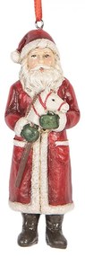 Vianočná závesná ozdoba Santa Claus s koníkom - 4*3*11 cm