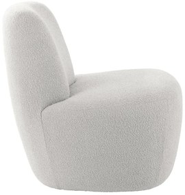 Biele kreslo z textílie buklé Ada – Leitmotiv