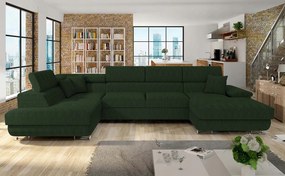 Rohová sedacia súprava U Alphard (tmavozelená)