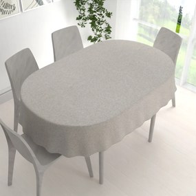 Biante Veľký dekoračný oválny obrus BKT-552 Prírodná režná 160x200 cm