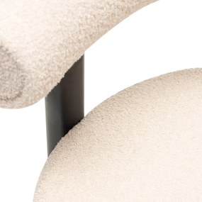 Barová židle Pedro bouclé ecru/černá