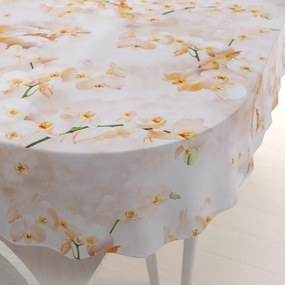 Biante Teflónový oválny obrus TF-045 Orchidey na béžovom 100x140 cm
