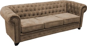 XXXLutz SEDAČKA CHESTERFIELD, drevo, textil, kompozitné drevo, svetlohnedá MID.YOU - Sedačky - 000694009820