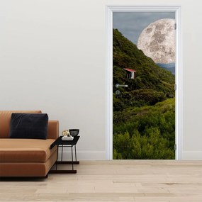 Fototapeta na dvere - Krajina s mesiacom (95x205cm)